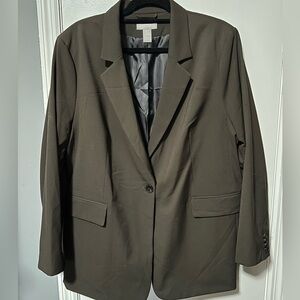 H&M Women’s Dark Olive Suit Jacket